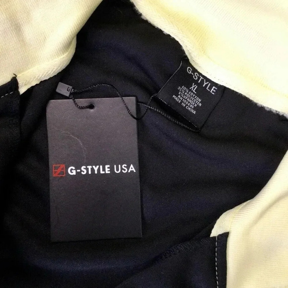 NWT G-Style Men's Black Tri-Tone Striped Front Zip Sports Track Jacket Size XL - Picture 7 of 10